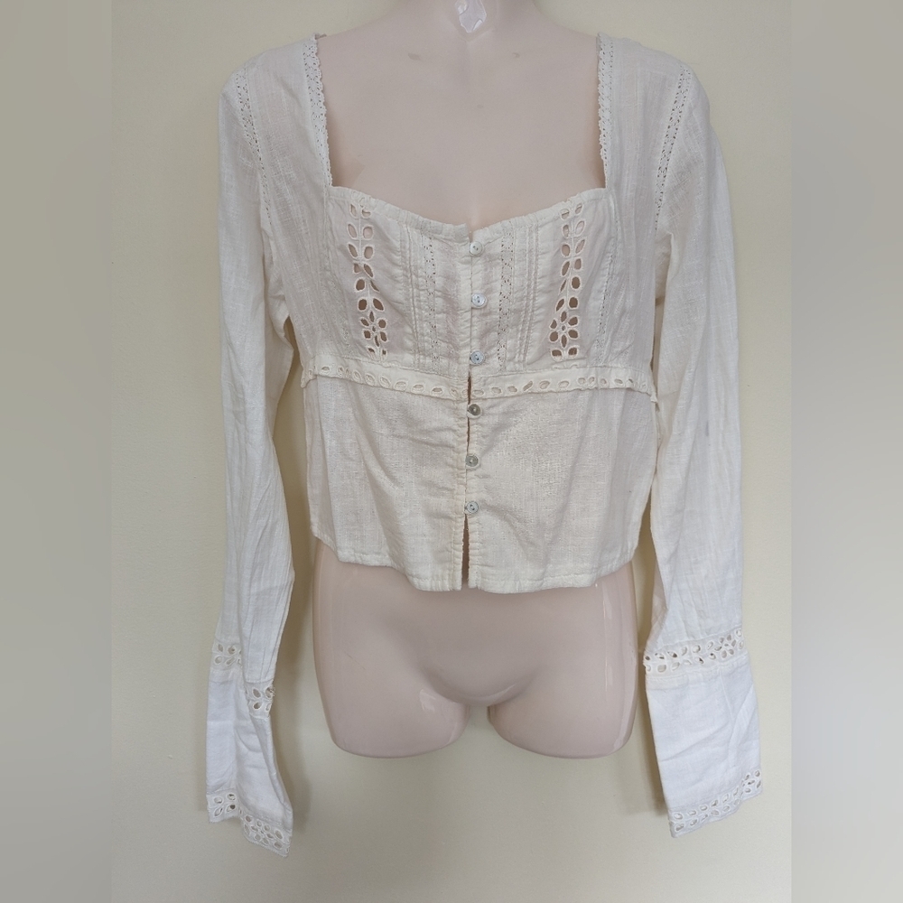 FREE People white joi blouse xs - Picture 8 of 15